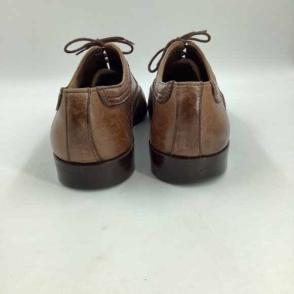Vtg Mario Bruni Men\'s Jets Brown Leather Oxfords Dress Shoes Made in Italy Sz 11 main image 8